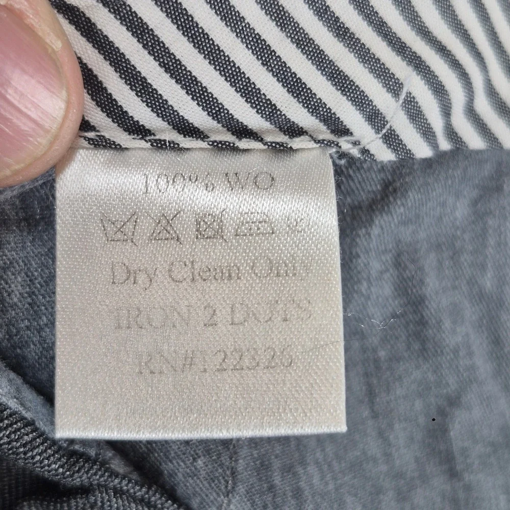 J. Hilburn‎ Dress Pants Mens 33x29.5 Gray Vitale Barberis Canonico Wool